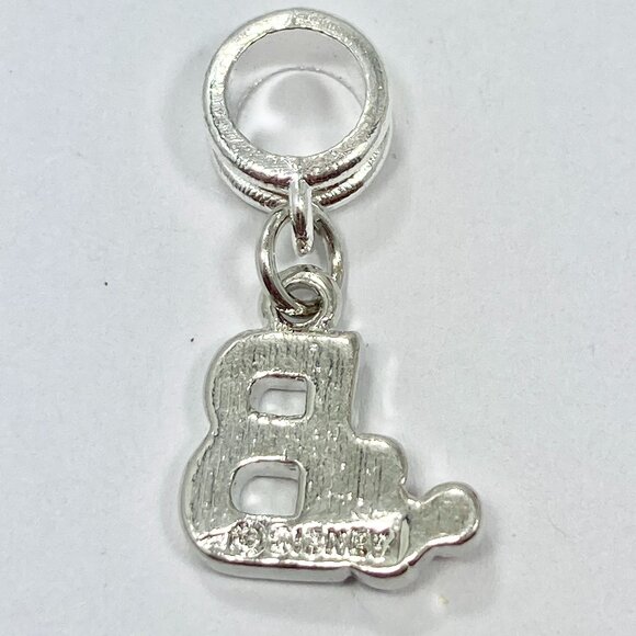 Vtg Disney Pink Crystal Mickey Mouse Ears European Slide Charm Initial Letter B - Picture 4 of 5